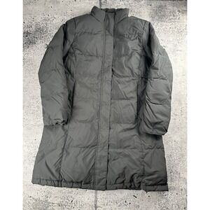 L L Bean Down Filled Coat Womens  Medium Black Winter  Long 3/4 Length